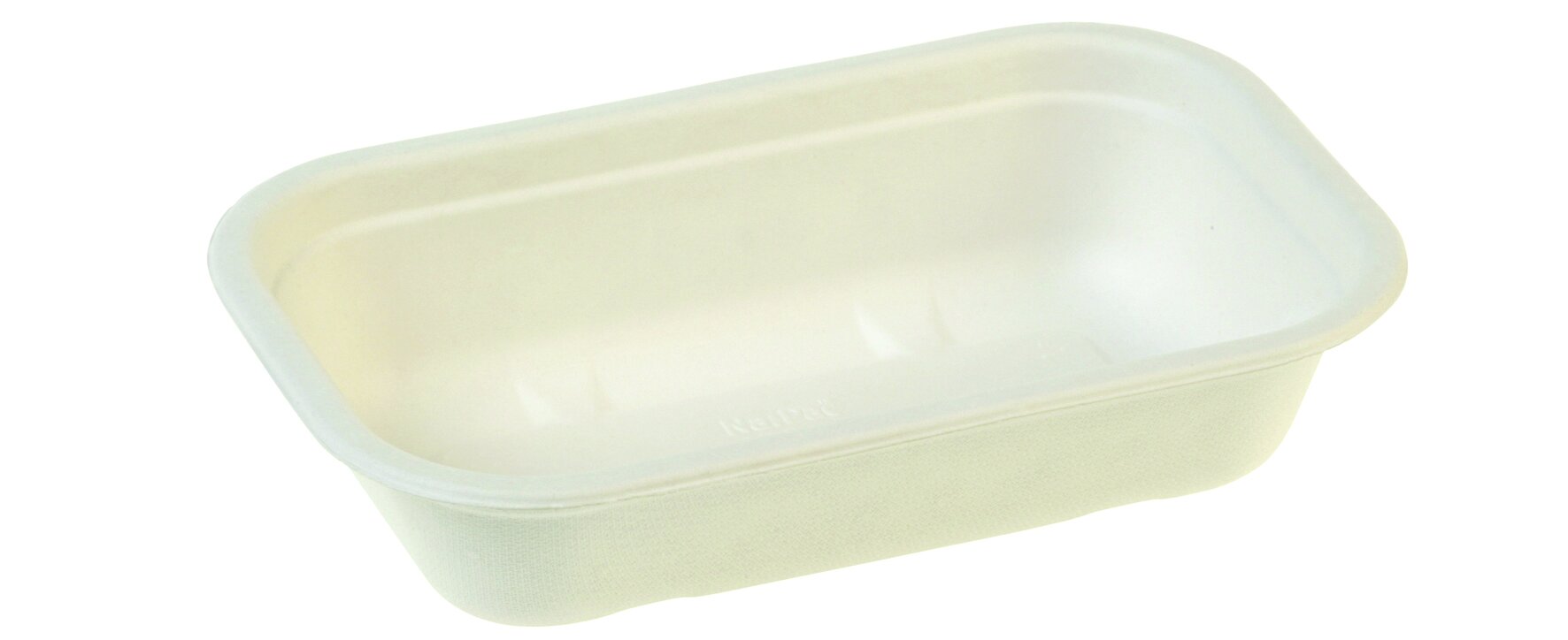 Schale naturesse Zuckerrohr, weiß, rechteckig, 500 ml