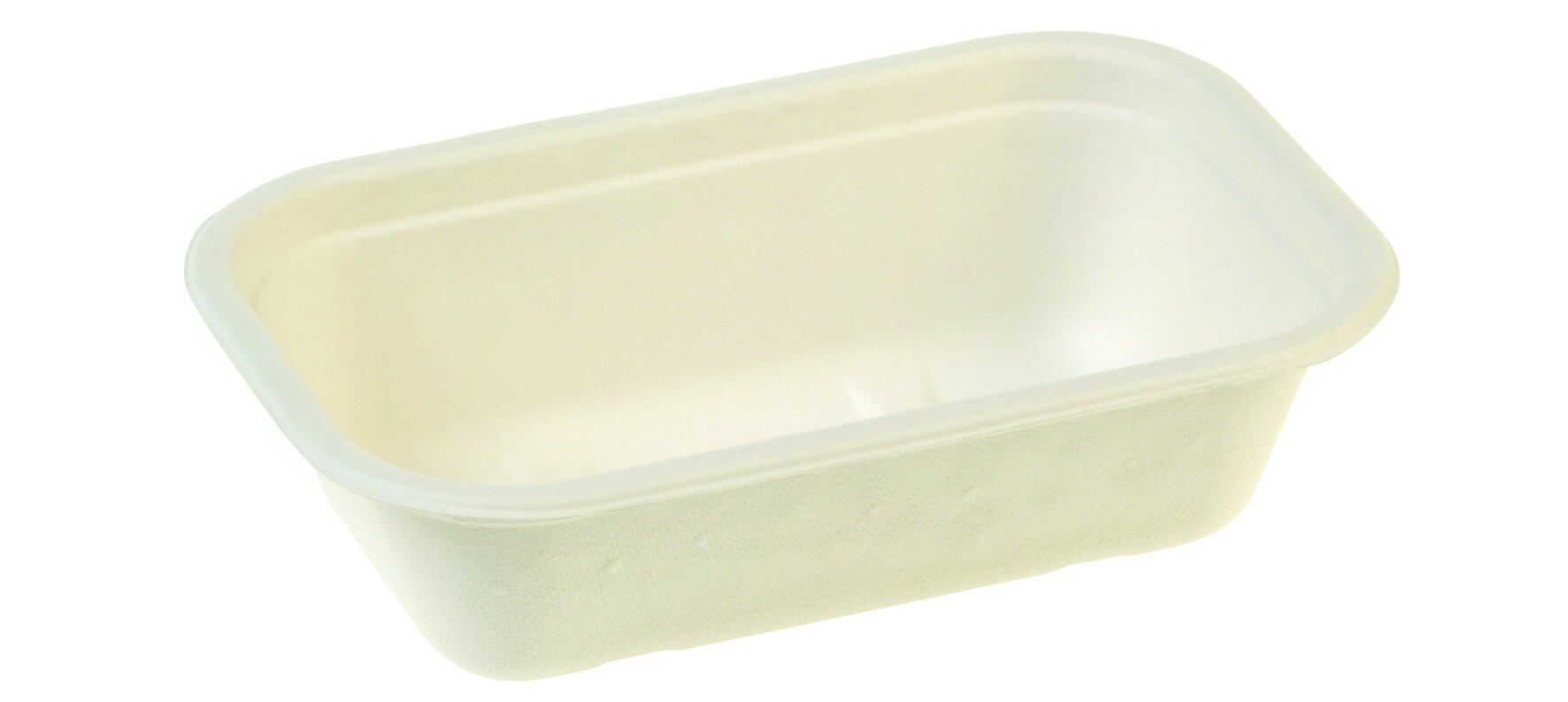 Schale naturesse Zuckerrohr, weiß, rechteckig, 650 ml