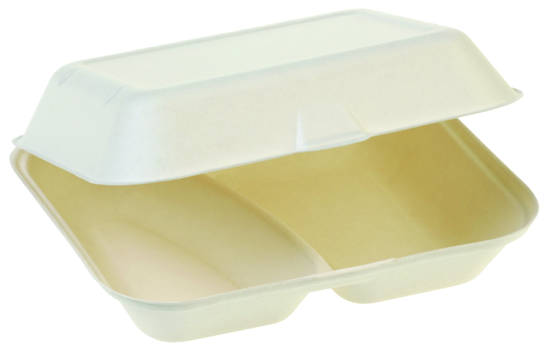 Menüschale naturesse Zuckerrohr, weiß, 2-geteilt, 740 ml