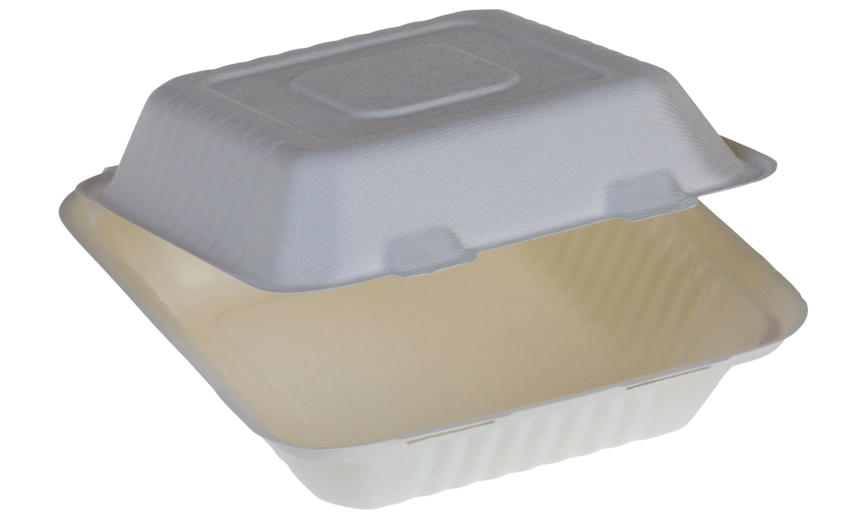 Menübox Zuckerrohr weiss mit Klappdeckel 220x200x77mm
