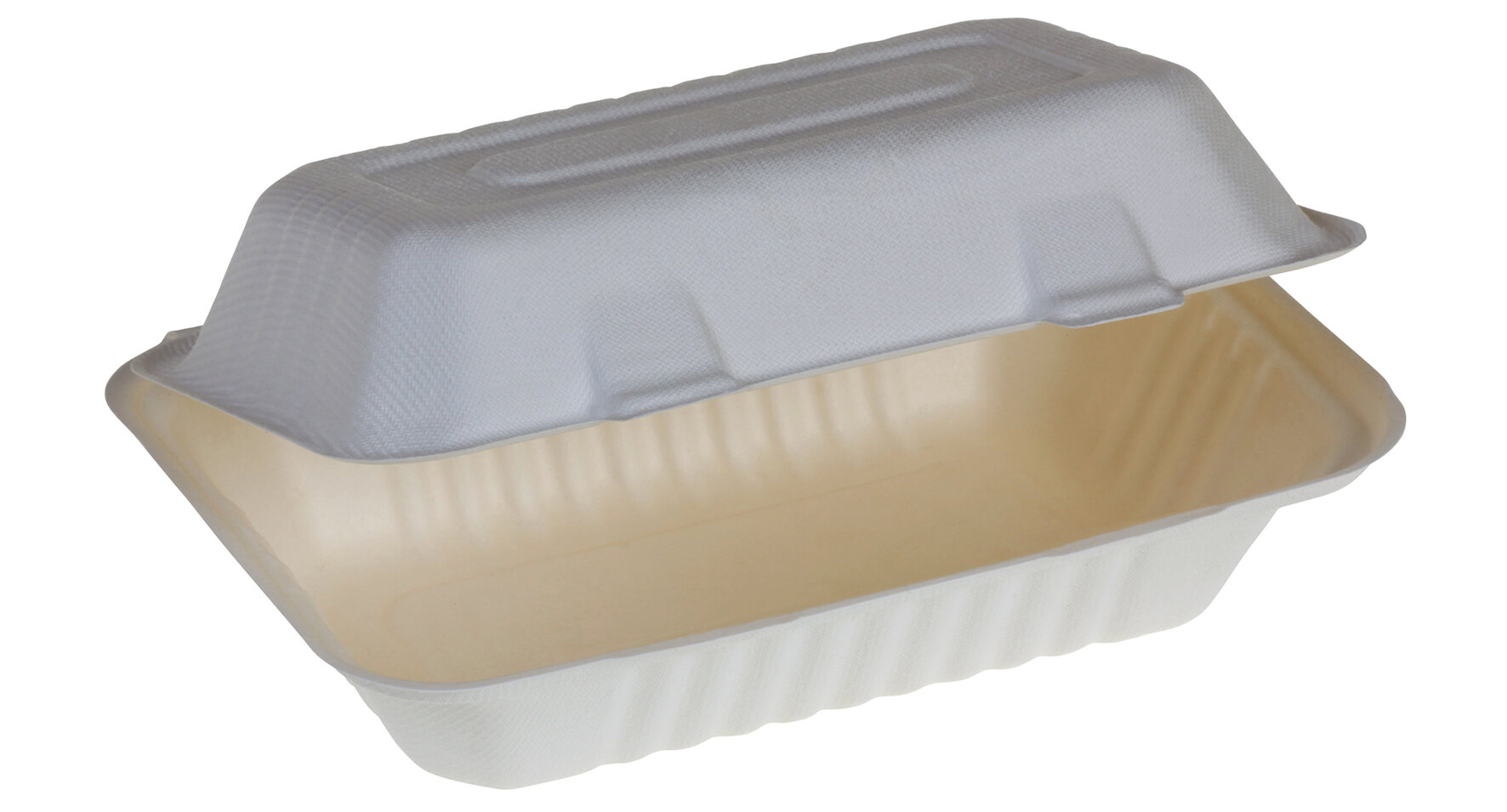 Menübox Zuckerrohr weiss mit Klappdeckel 230x158x80mm