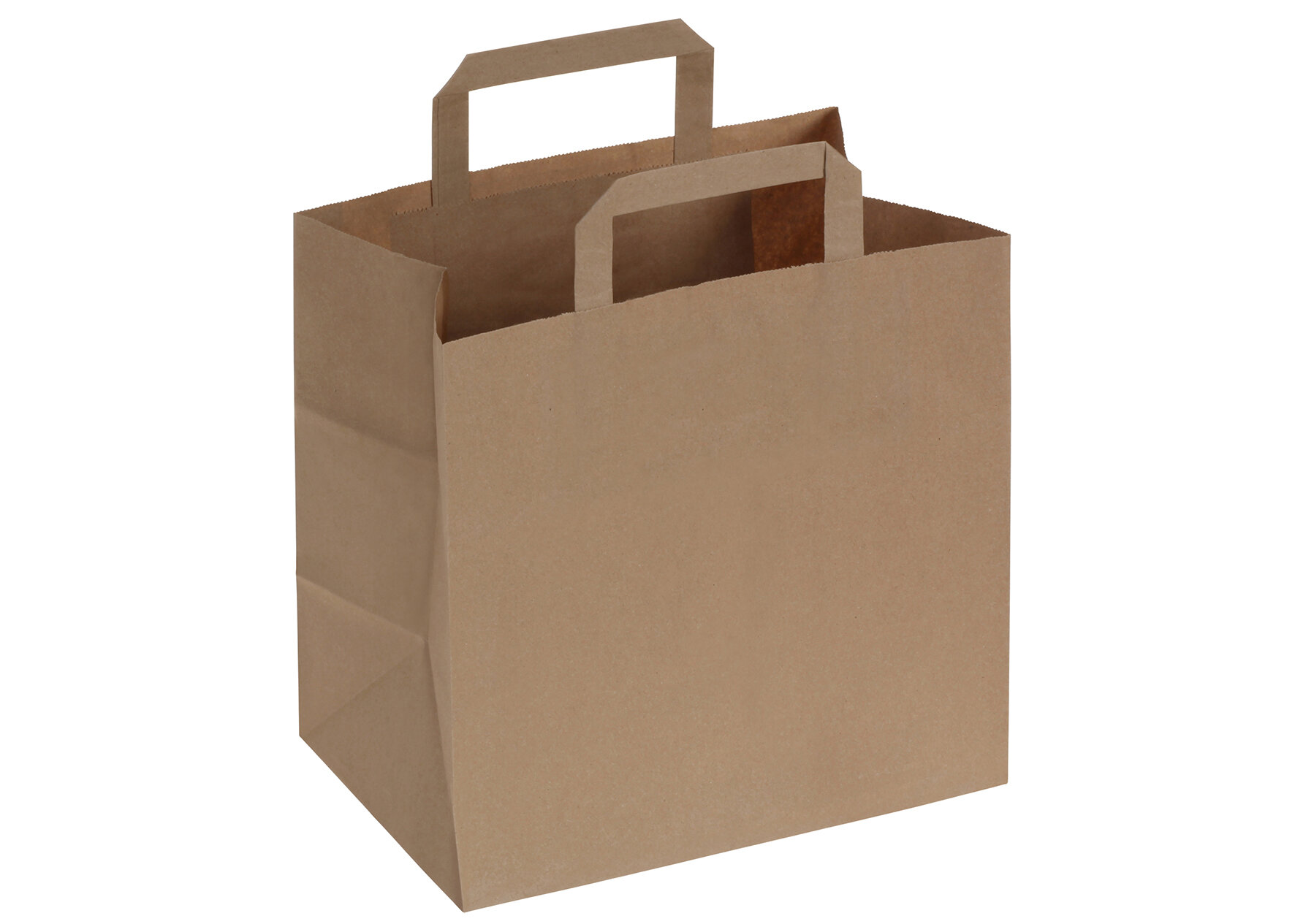 Papiertragetasche Kraft braun 70g/m2, 26x26+17cm