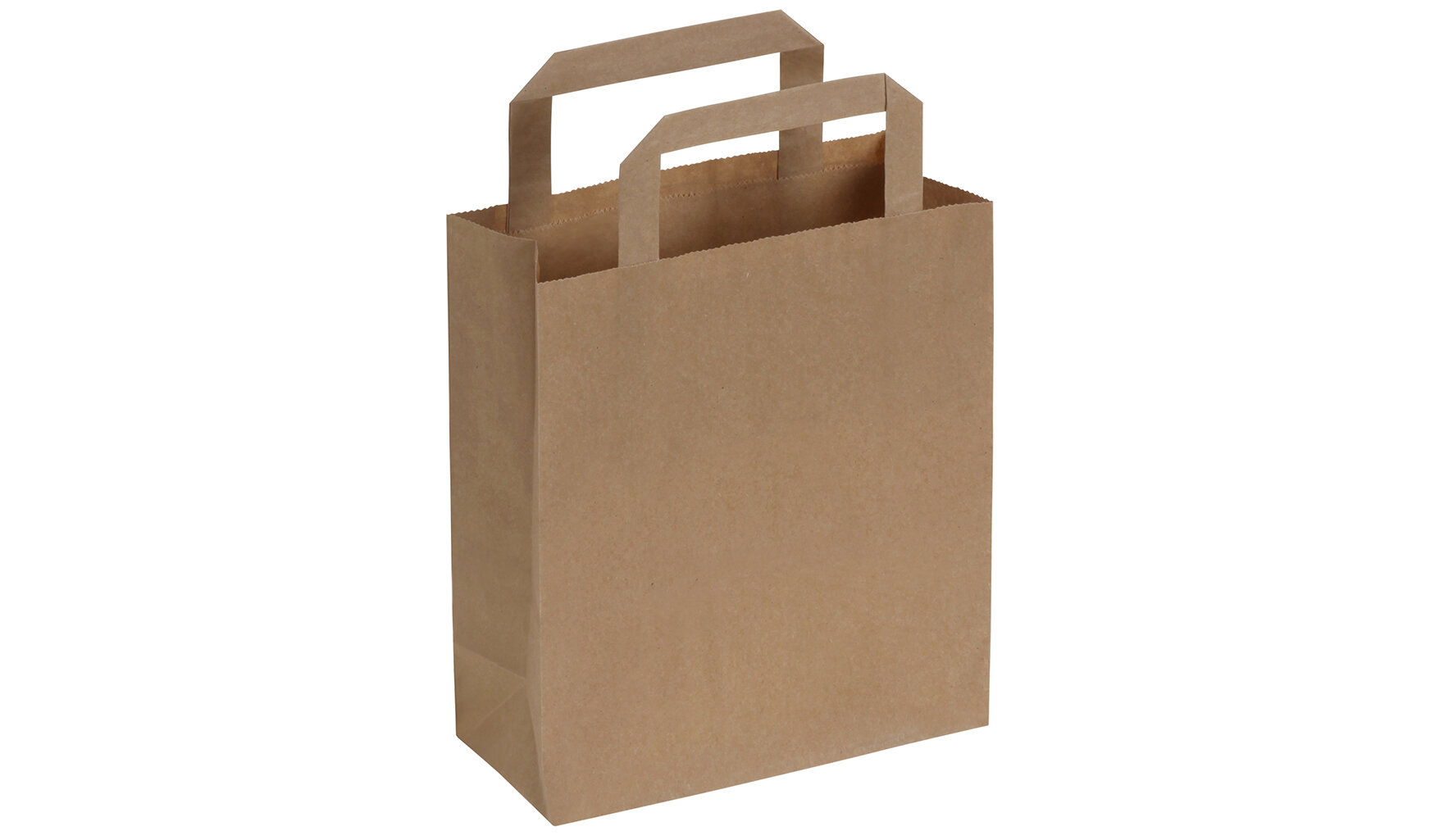 Tragetasche Papier braun, 70 g/m², 18 x 22 x 8 cm