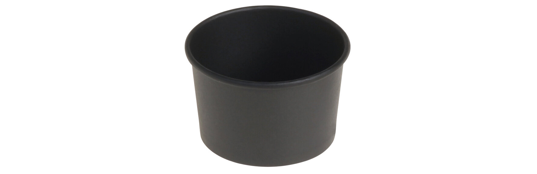 Becher suplesse Karton/PE, schwarz, rund, 120 ml
