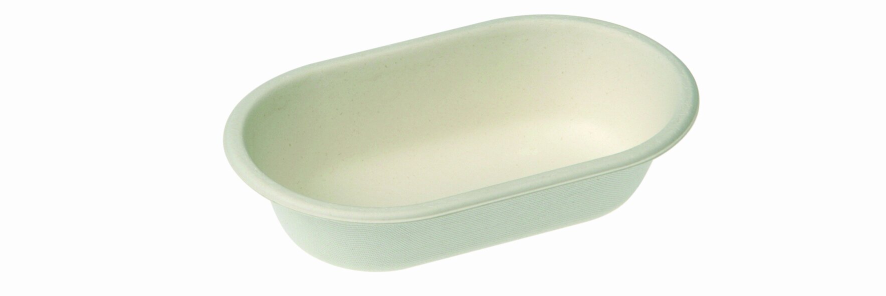 Schale naturesse Zuckerrohr, weiß, oval, 320 ml