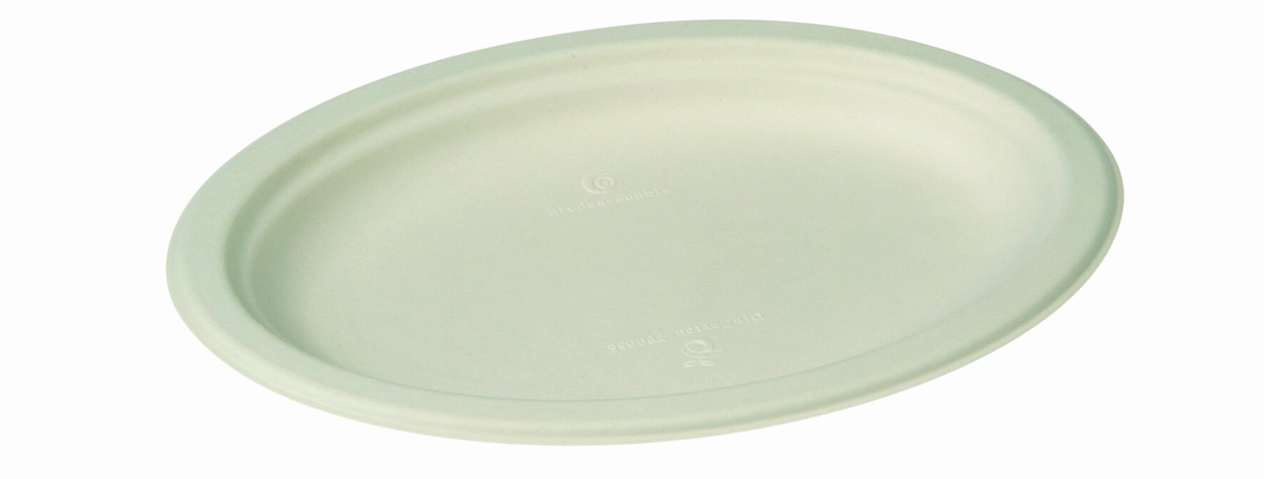 Teller naturesse Zuckerrohr, weiß, oval, 26 x 19 cm