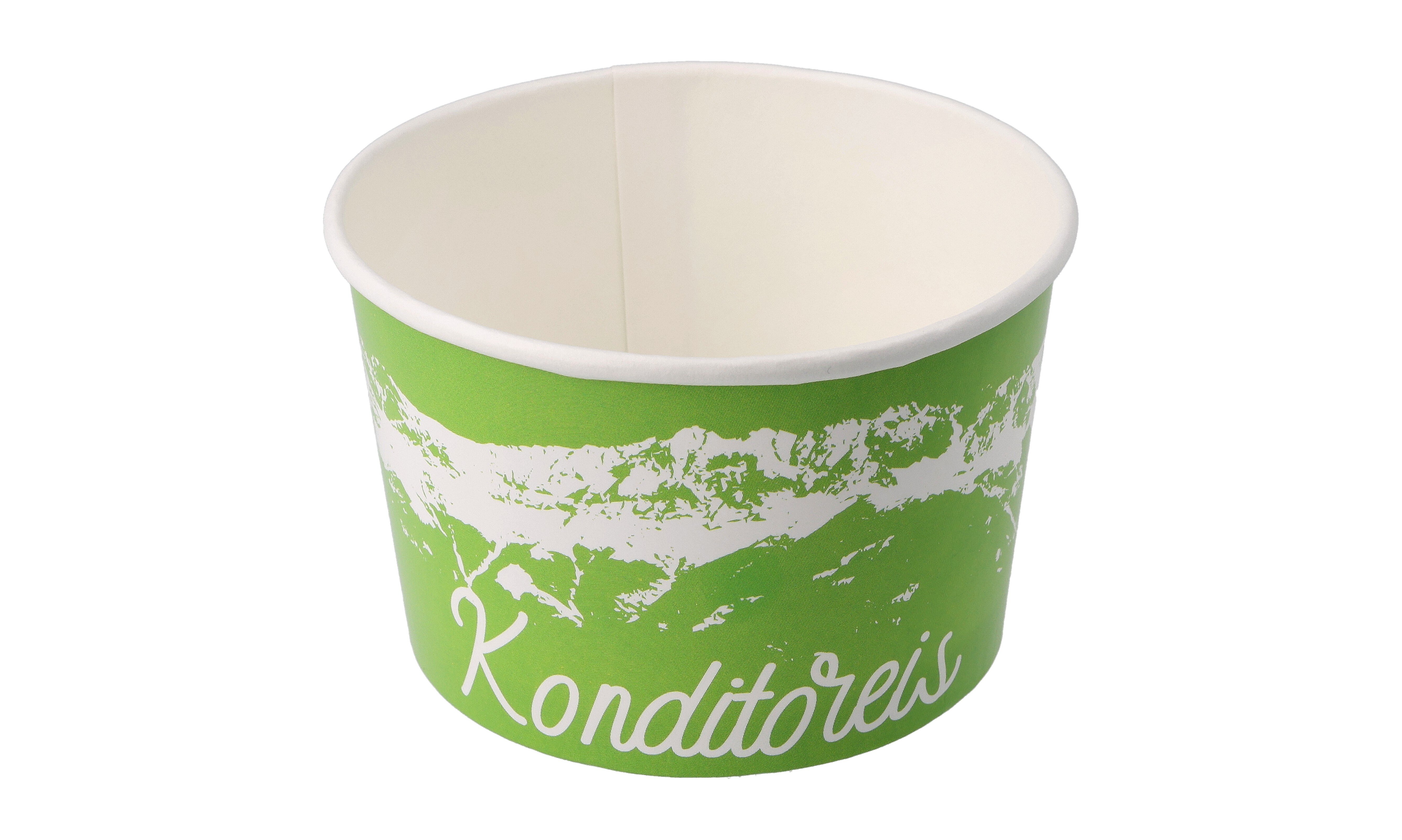 Becher Karton/PE, grün, rund, 230 ml