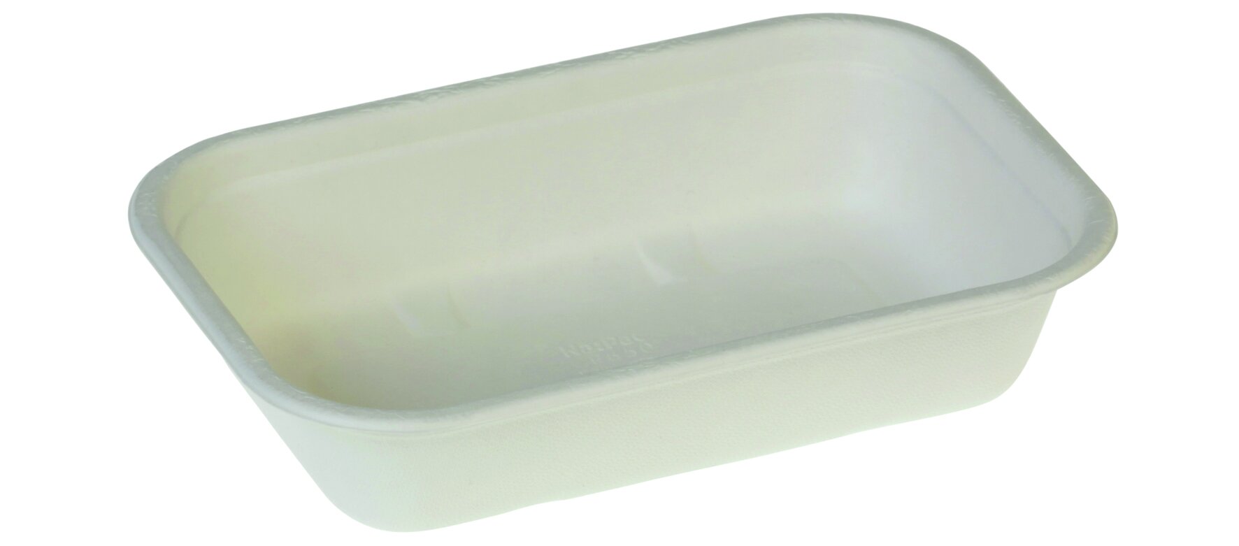 Schale naturesse Zuckerrohr, weiß, rechteckig, 850 ml