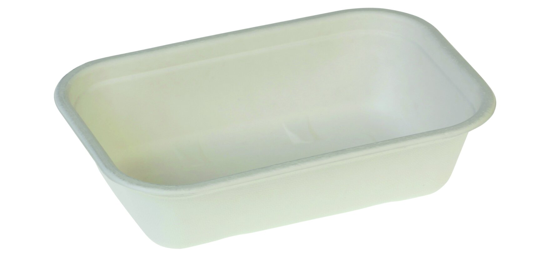 Schale naturesse Zuckerrohr, weiß, rechteckig, 1000 ml