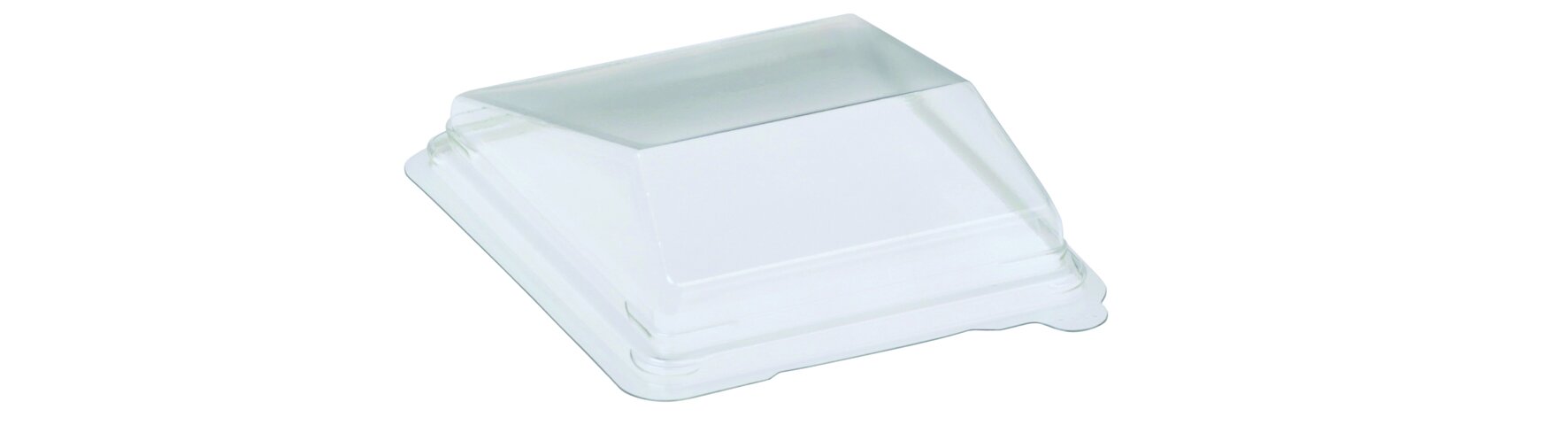 Deckel APET, transparent, rechteckig, 10,9 x 9,4 x 3 cm