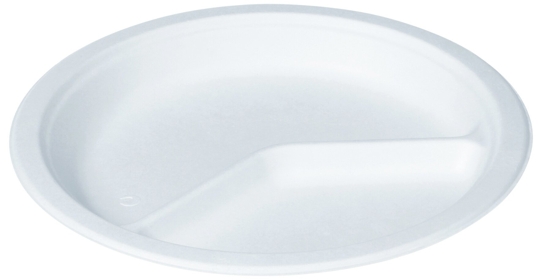 Teller naturesse Zuckerrohr, weiss, rund, 2-geteilt, Ø 26 cm