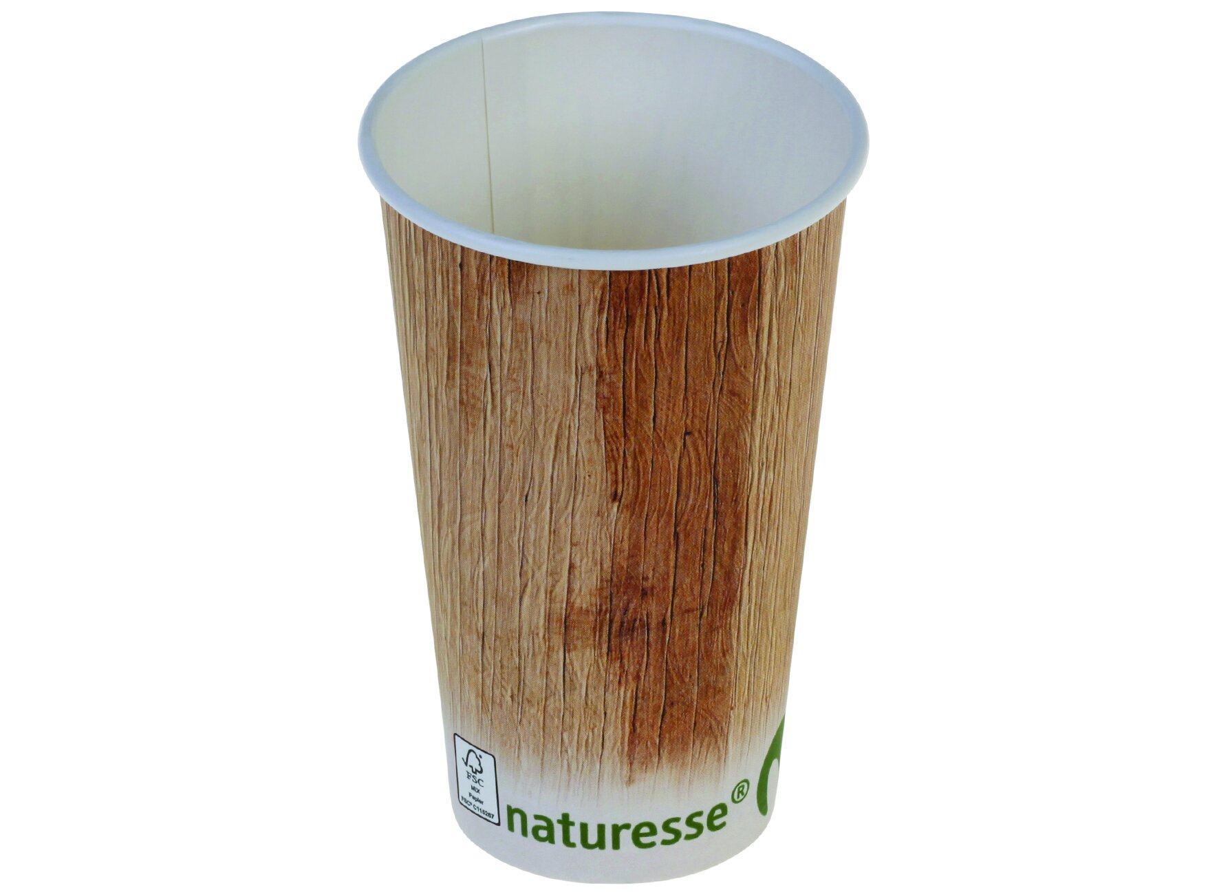 Becher Palmblatt-Druck naturesse Karton/PLA, braun, 4 dl
