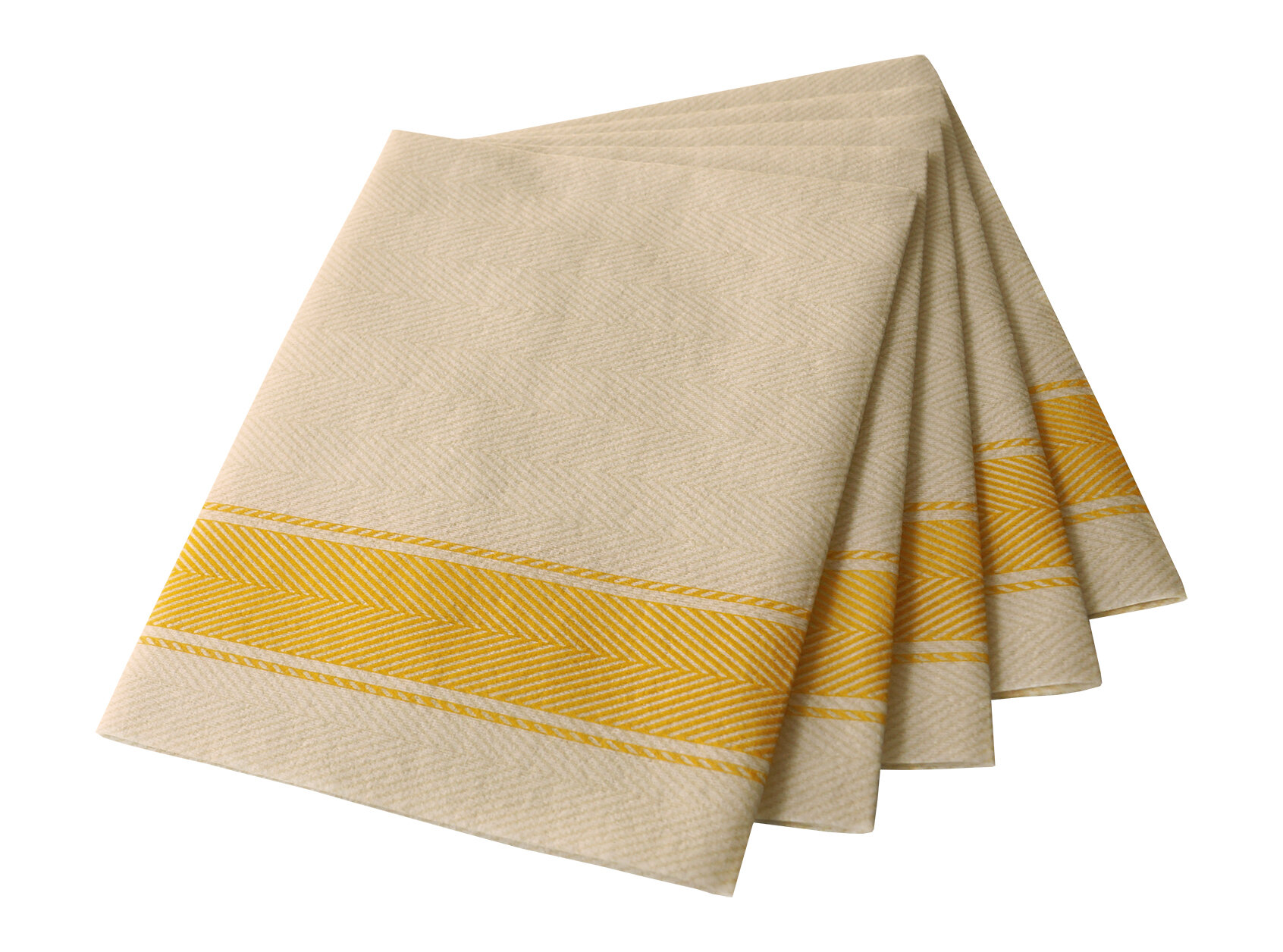 Serviette suplesse Airlaid, beige/gelb, 1/4-Falz, 30 x 40 cm