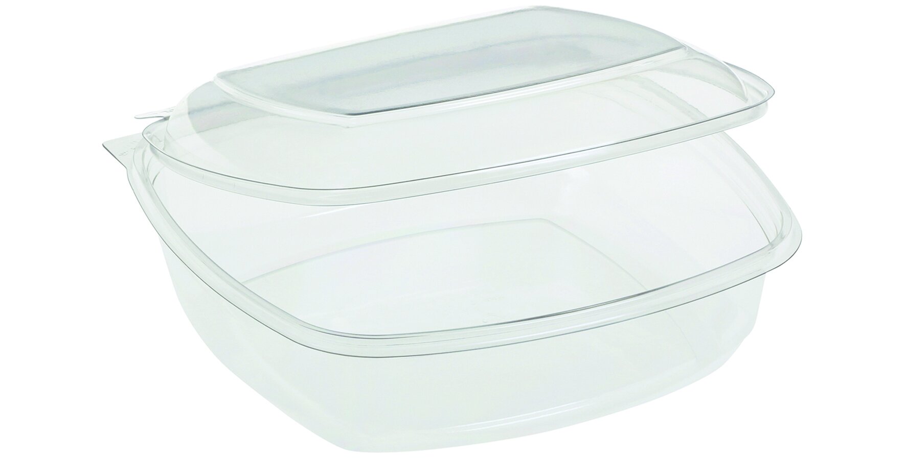 Schale mit Klappdeckel suplesse rPET, transparent, rechteckig, 750 ml