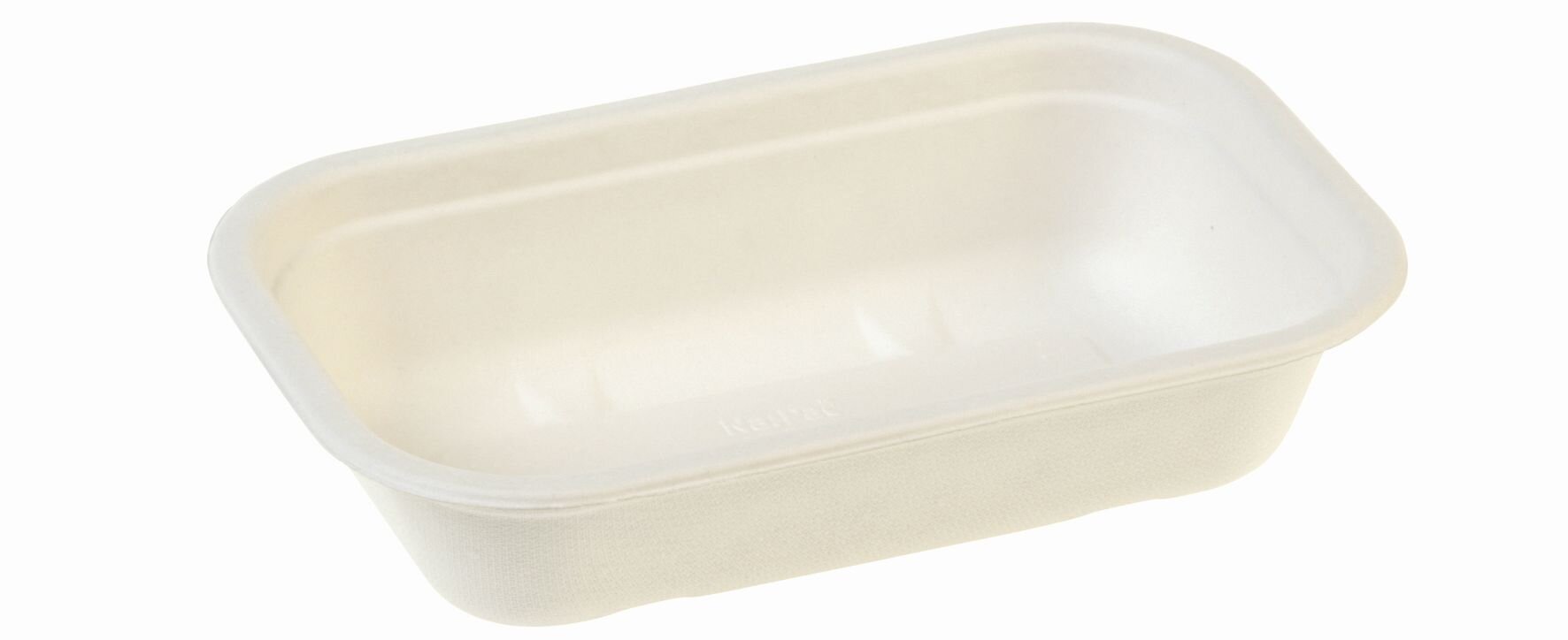 Schale naturesse Zuckerrohr/PBAT, weiss, rechteckig, 1000 ml