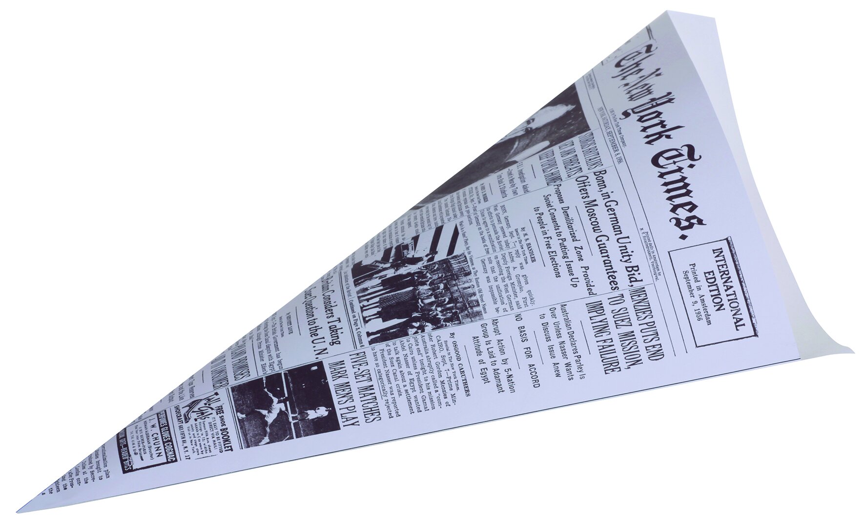 Spitztüte Zeitungsdruck suplesse Papier,  18 x 25.5 cm