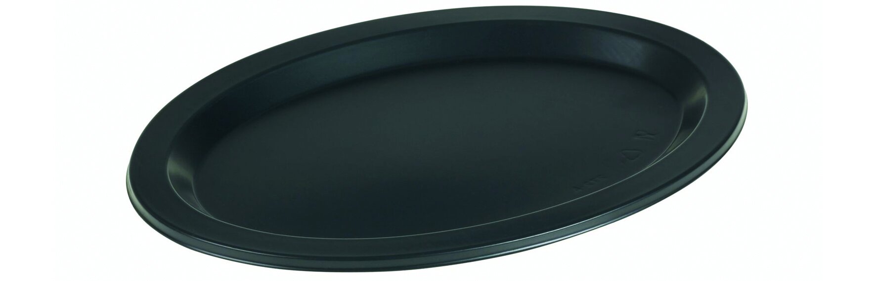 Platte PET schwarz oval 180x250x10mm