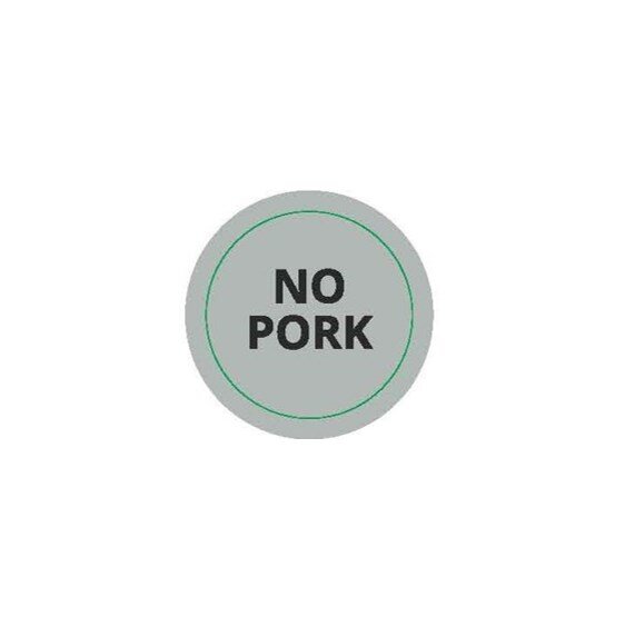 Etikette NO PORK rund, Ø 30mm