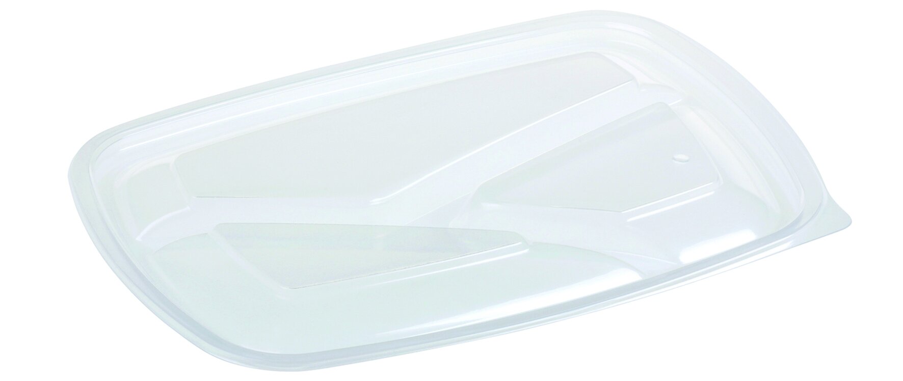 Domdeckel PP, transparent, rechteckig, 3-geteilt, 23 x 17 cm