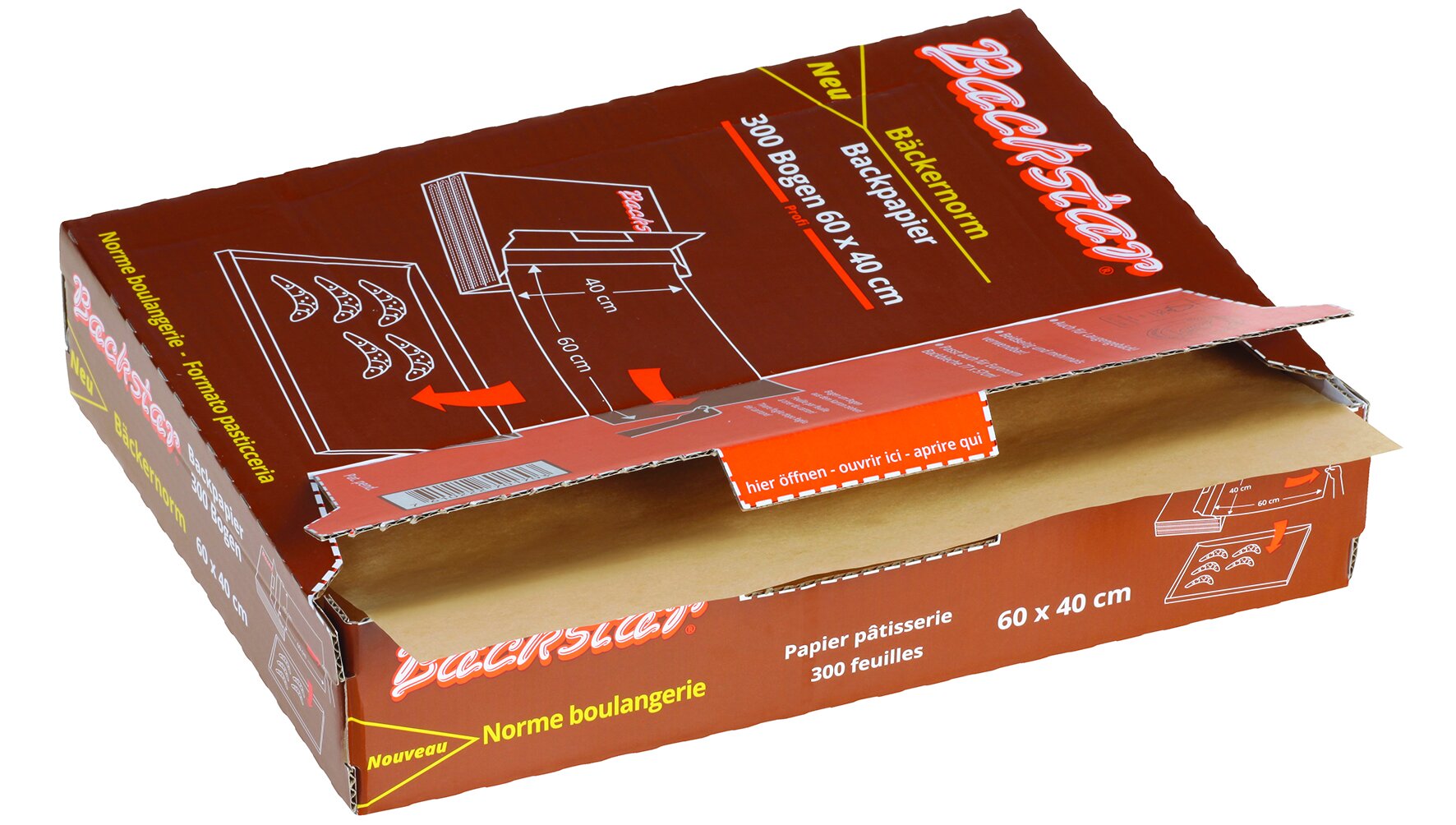 Backpapier suplesse Backstar, braun, 300 Bogen, 40 x 60 cm