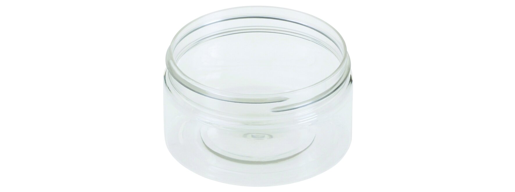 Dose designline Pandora PET, transparent, rund, 100 ml