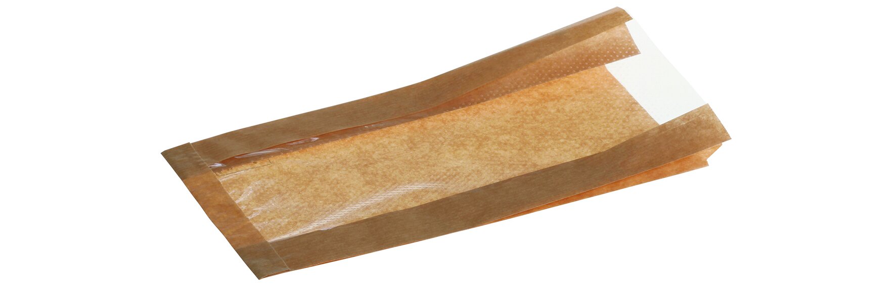 Brotbeutel mit perforiertem Sichtfenster suplesse Papier/PP, braun, 27 x 15 cm