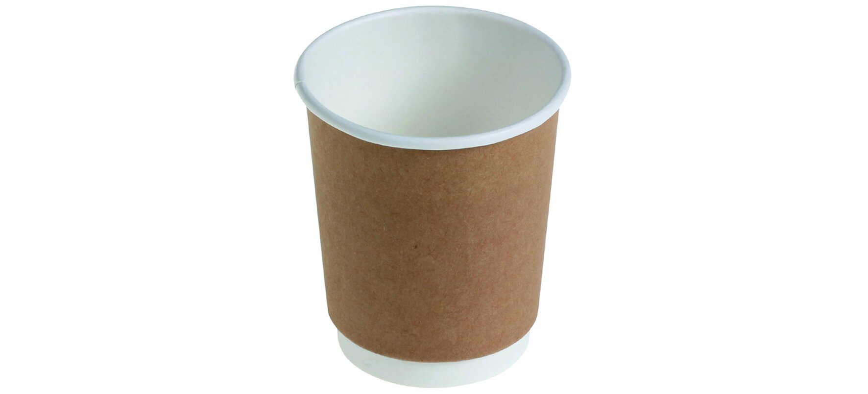 Becher doppelwandig naturesse Karton/PLA,  braun/weiss, 100 ml