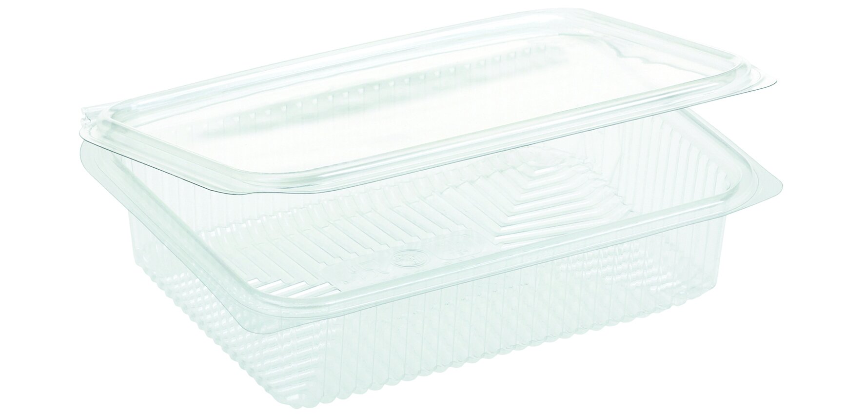 Schale mit Klappdeckel suplesse rPET, transparent, 600 ml