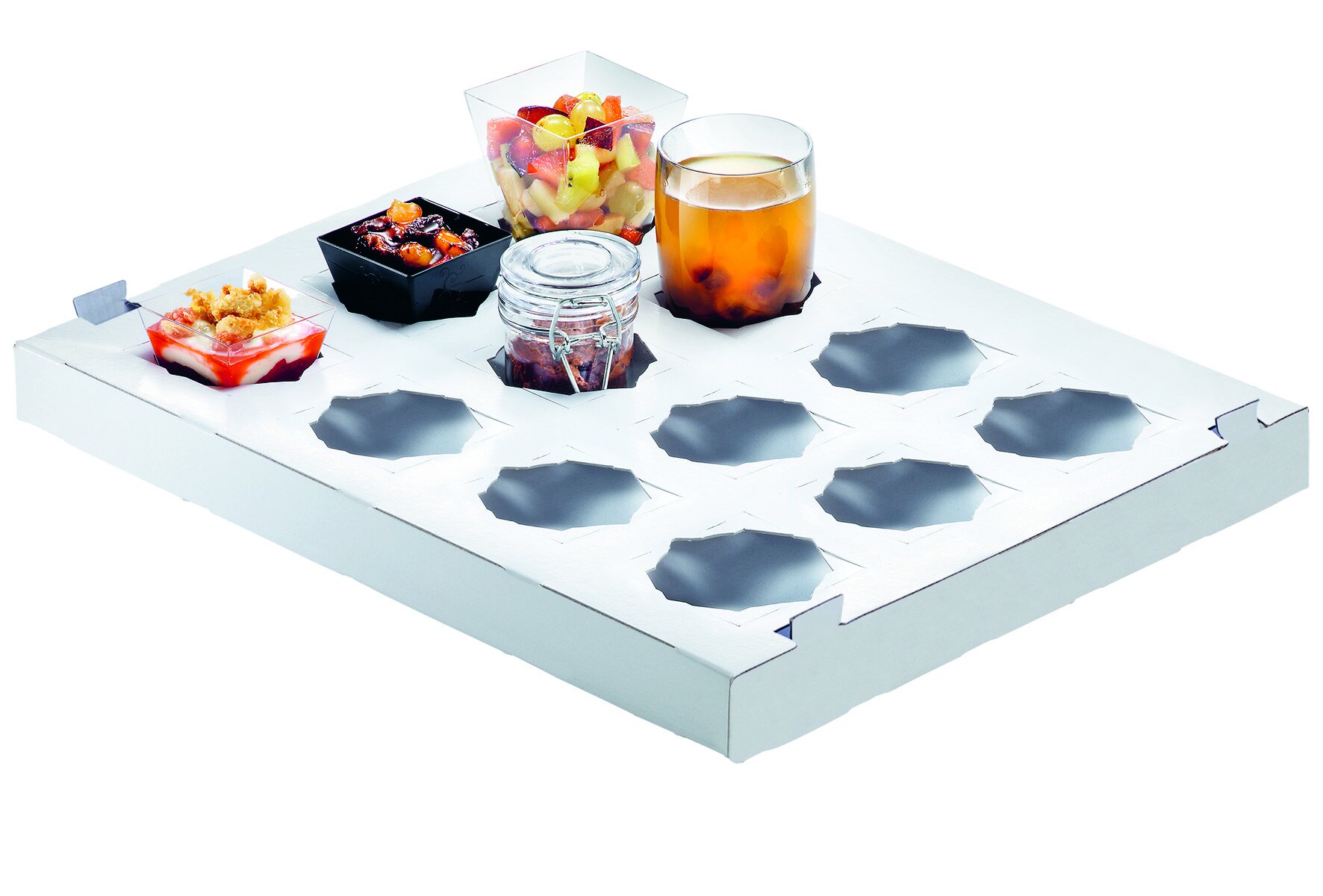 Kartontray für Dessertbecher 353x270x30mm