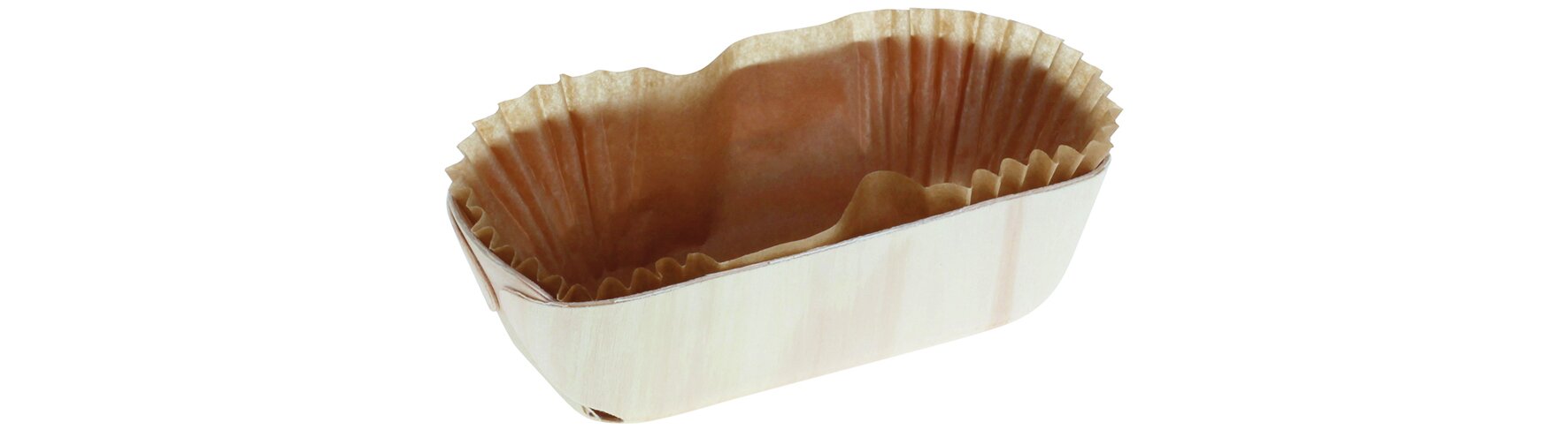 Backform mit Silikonpapier suplesse Holz, geklebt, 150 ml