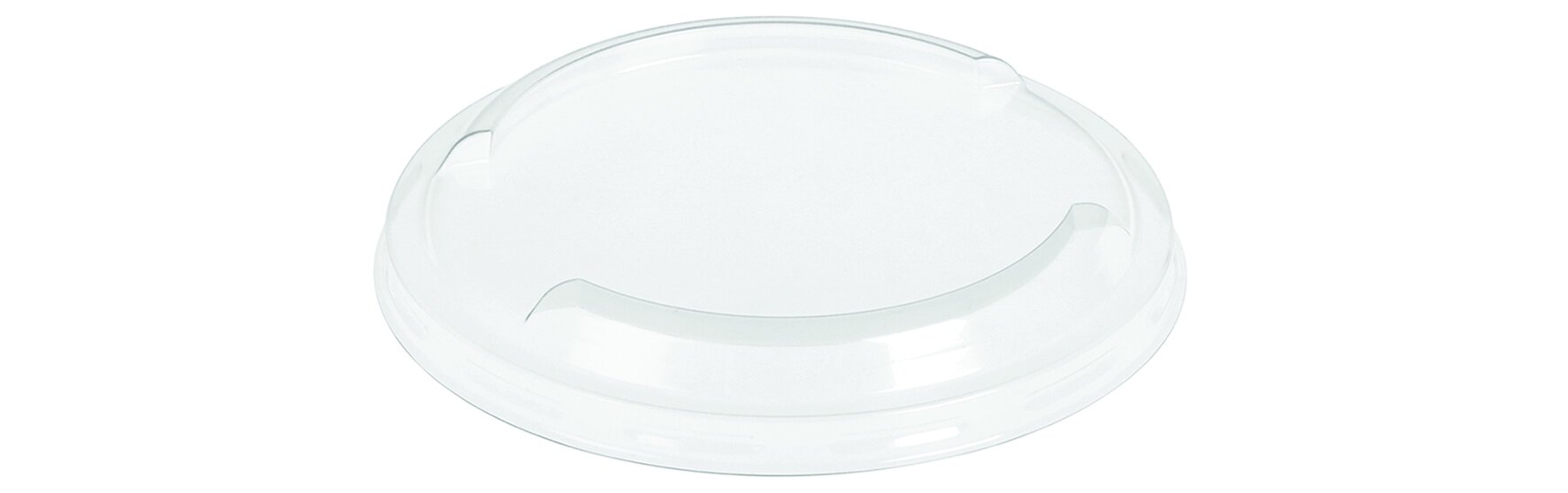 Deckel mit Banderolenaussparung PET, transparent, rund, Ø 11 cm