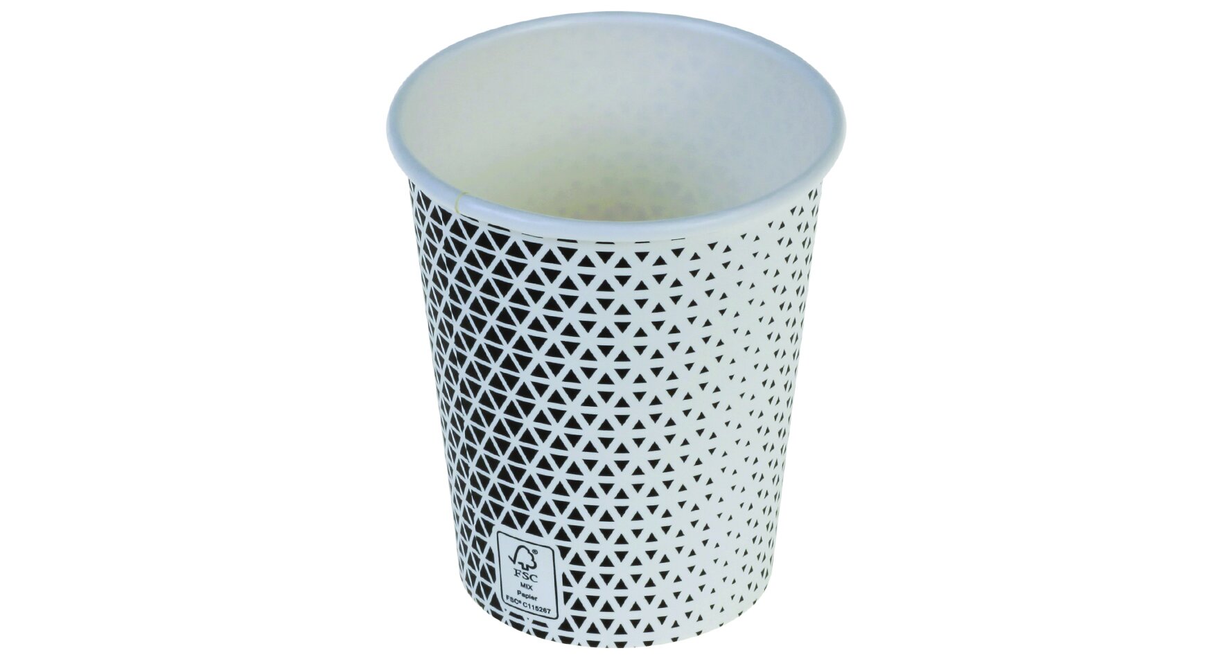 Becher suplesse Karton/PE, schwarz/weiss, 200 ml
