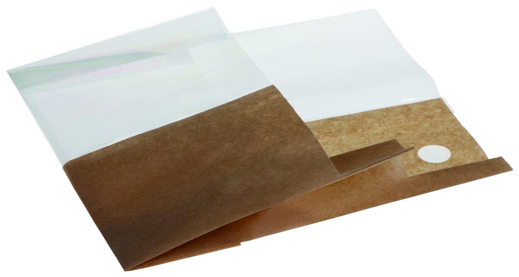 Beutel mit Sichtfenster suplesse Papier/PET, braun, 33 x 10 cm