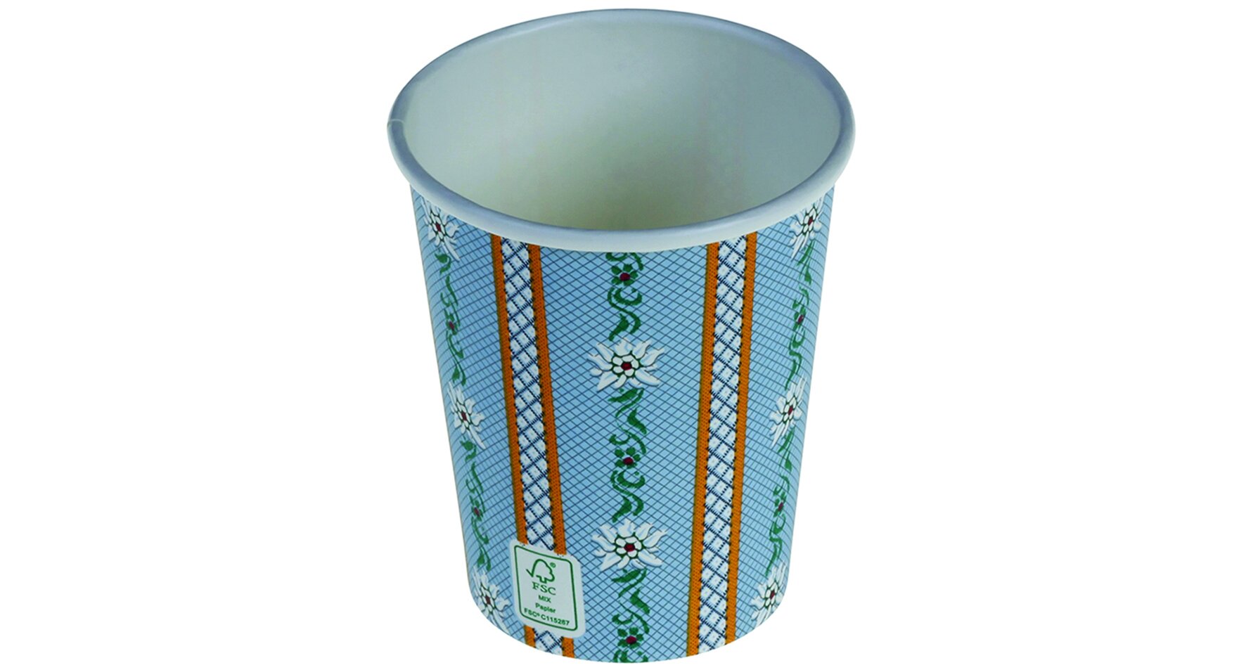 Becher naturesse Edelweiß Karton/PLA, bunt, 2 dl