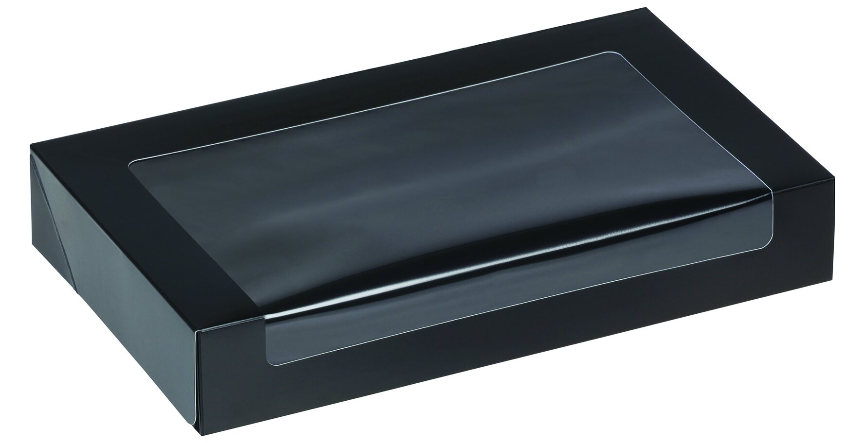 Sushi Box Karton/PE schwarz m. Sichtfenster, 240x140x40mm