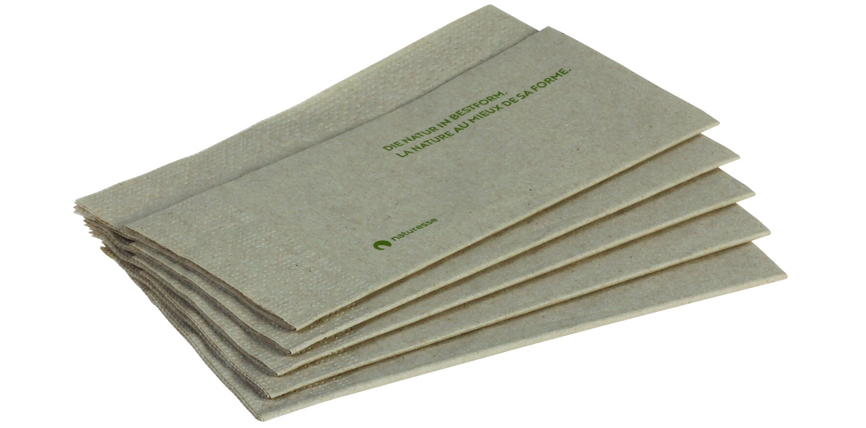 Serviette Recycling Papier, beige, 2-lagig, Nova-Falz, 33 x 33 cm