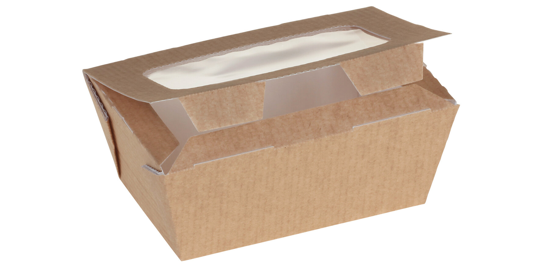 Take-away Schachtel mit Klappdeckel suplesse Karton/PET, braun, 625 ml