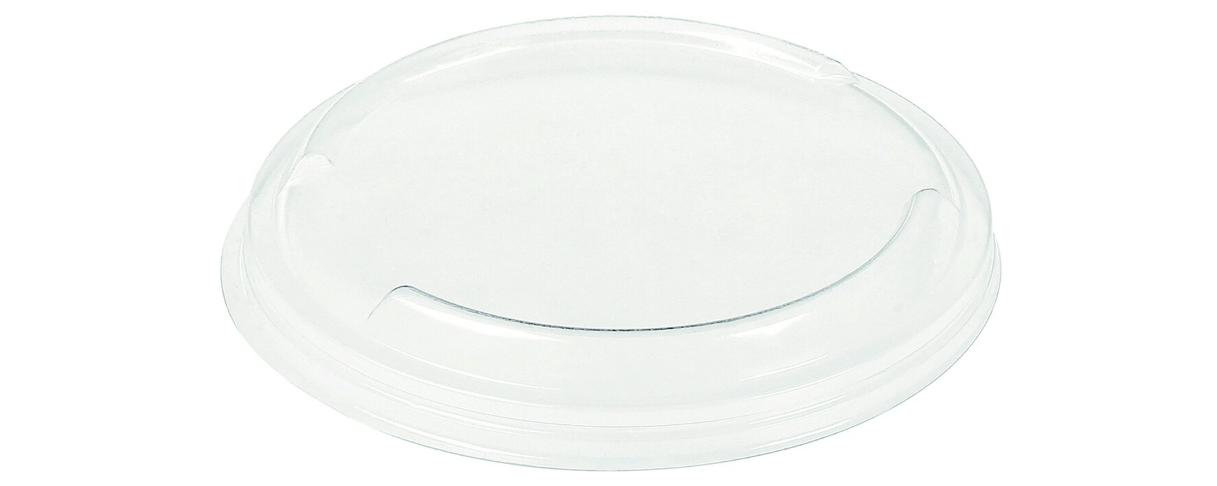 Deckel PLA, transparent, rund, mit Banderolenaussparung, Ø 12,1 cm