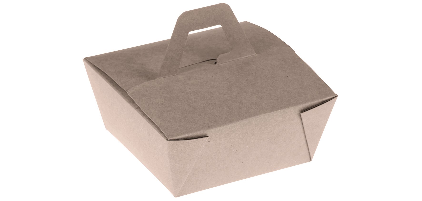 Take-away-Schachtel mit Henkel naturesse Bambus-Papier/PLA, beige, 1100 ml
