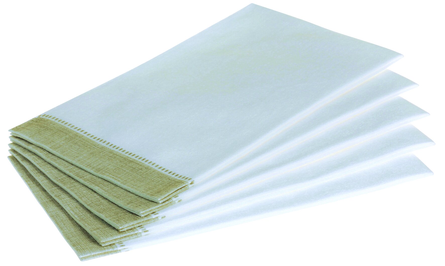 Serviette suplesse Airlaid, weiss/braun, 1/4-Falz, 33 x 40 cm