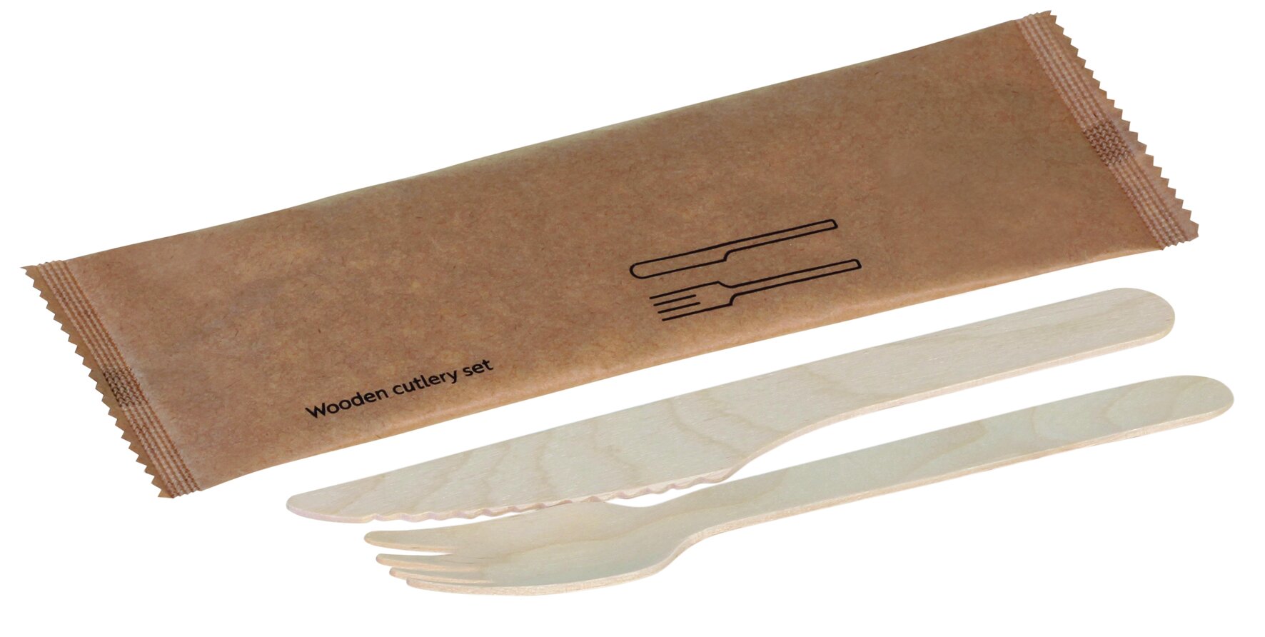 Besteckset naturesse Holz, 2-teilig: Gabel, Messer