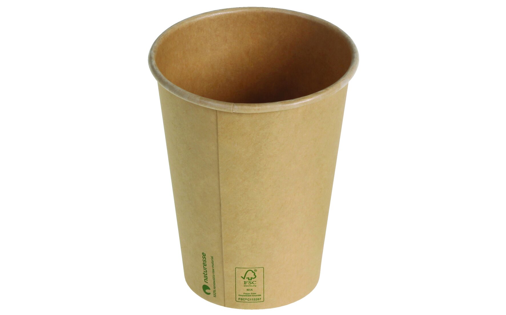 Becher naturesse Karton/PLA, braun, 300 ml