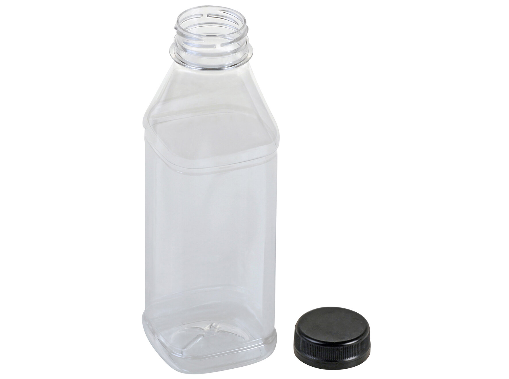 Flasche Quadro PET 500ml mit Deckel schwarz