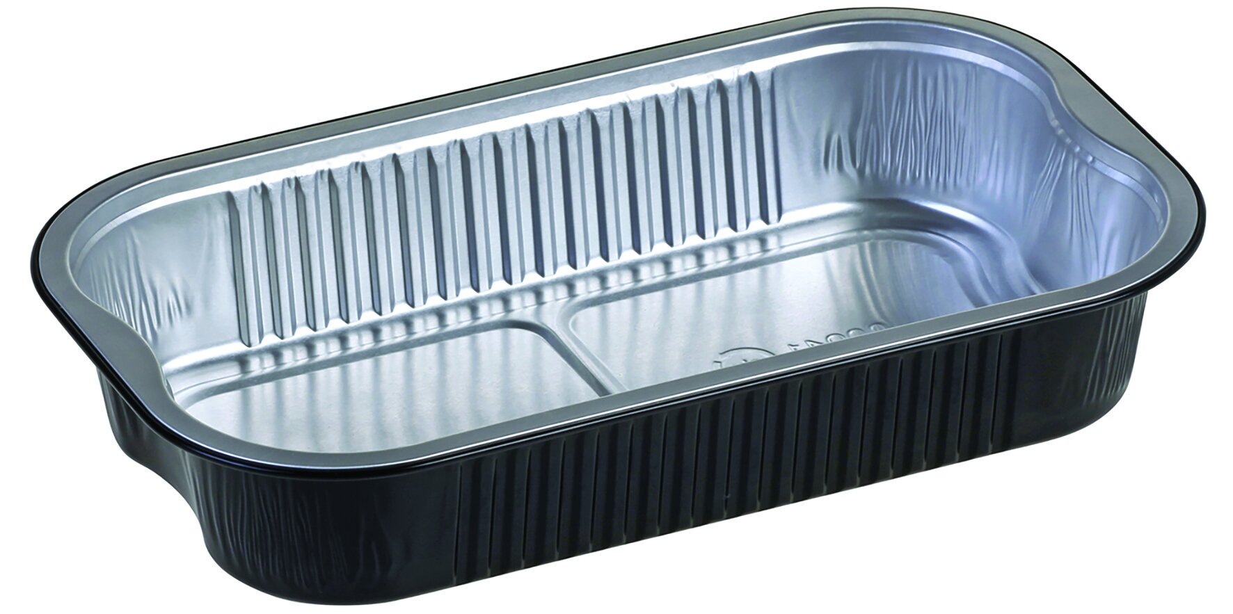 Schale Ready2Cook Aluminium, schwarz/silber, rechteckig, 964 ml