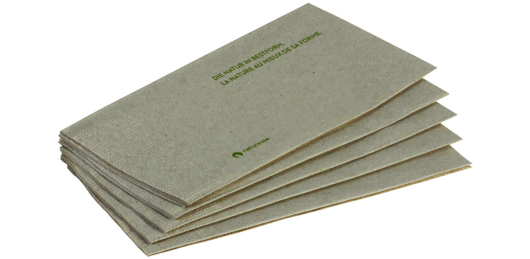 Servietten naturesse Papier, braun, 1-lagig, 1/8-Falz, 33 x 33 cm