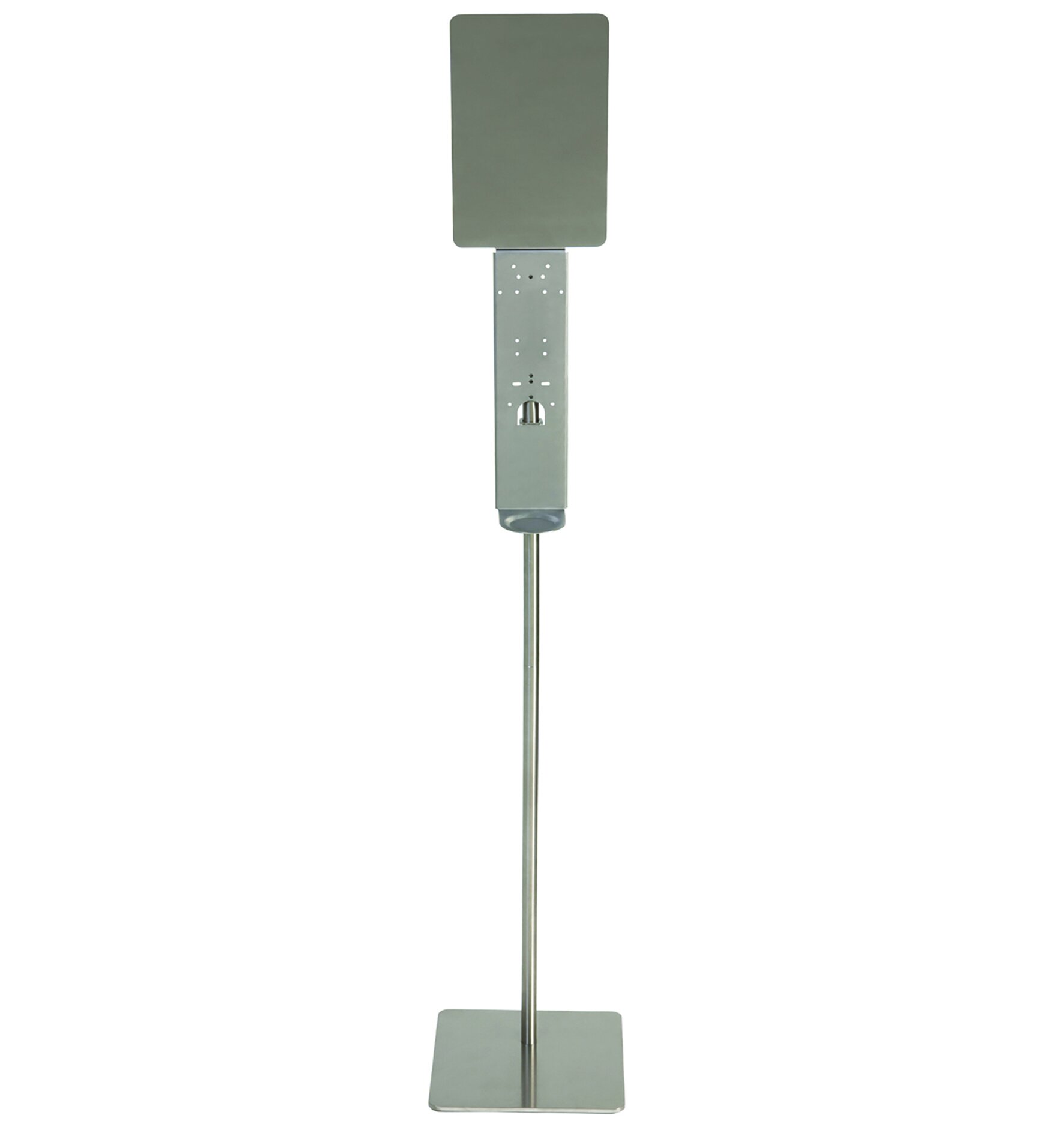 Hygieneständer aus Edelstahl 162cm hoch, Fuss eckig