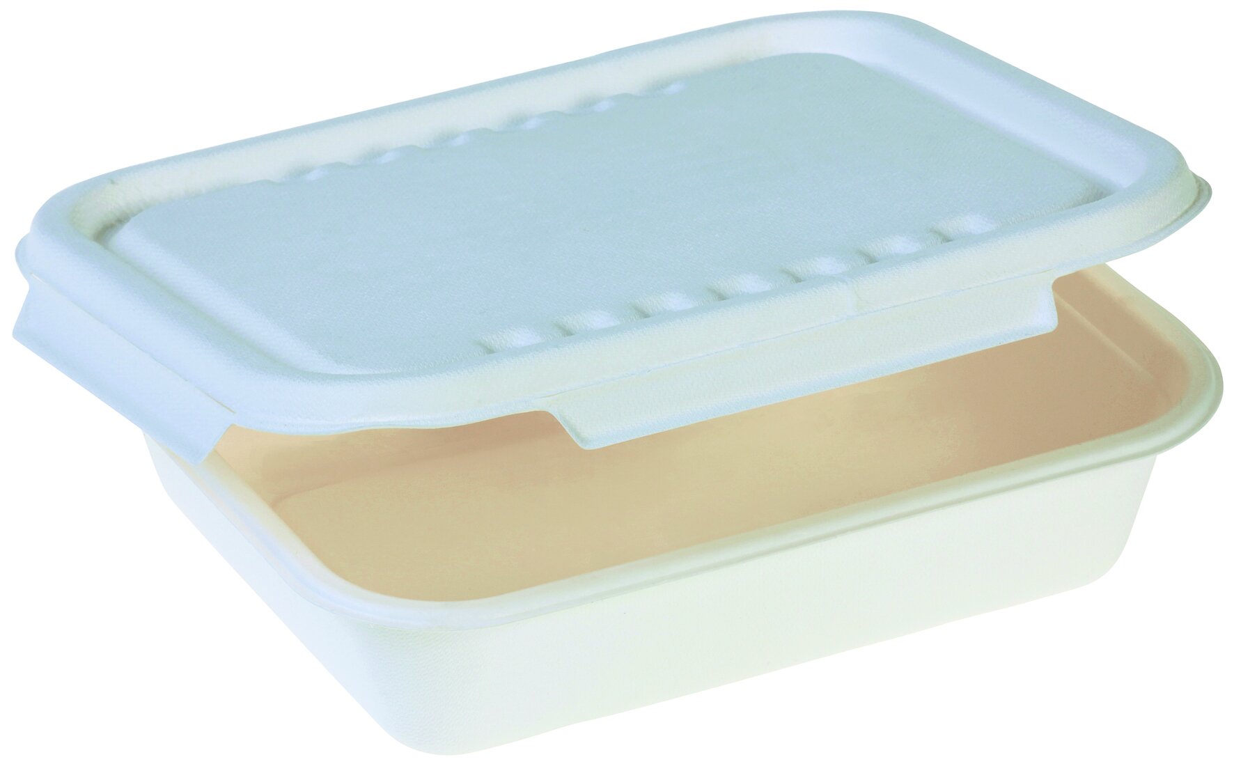 Menüschale mit Klappdeckel naturesse Zuckerrohr, weiss, 1600 ml