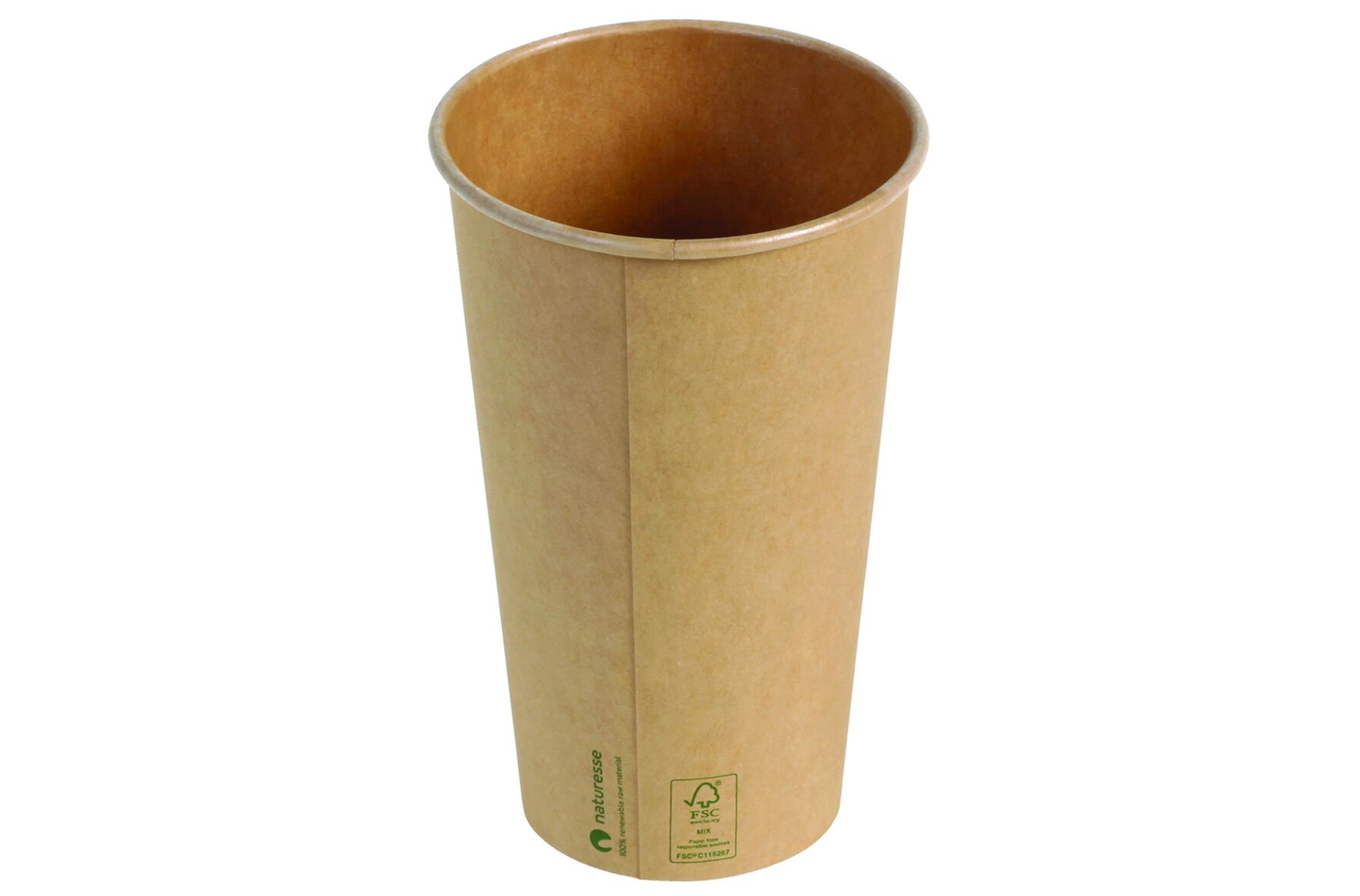 Becher naturesse Karton/PLA, braun, 400 ml