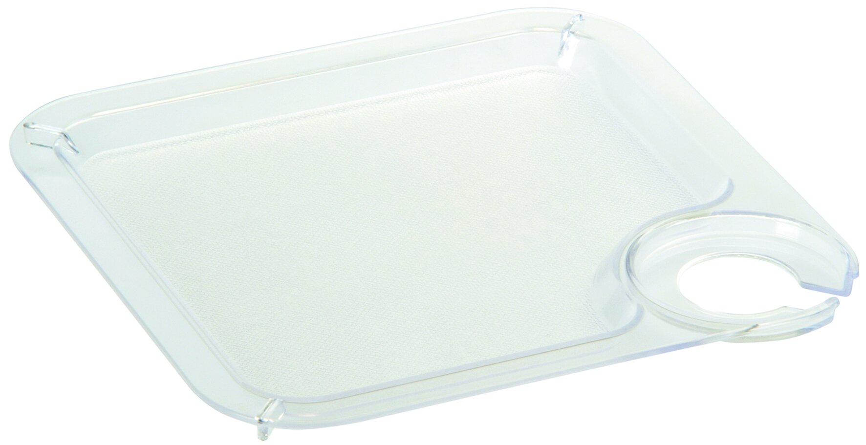 Tablett Cocktail glasklar 20x20 cm mit Halterung