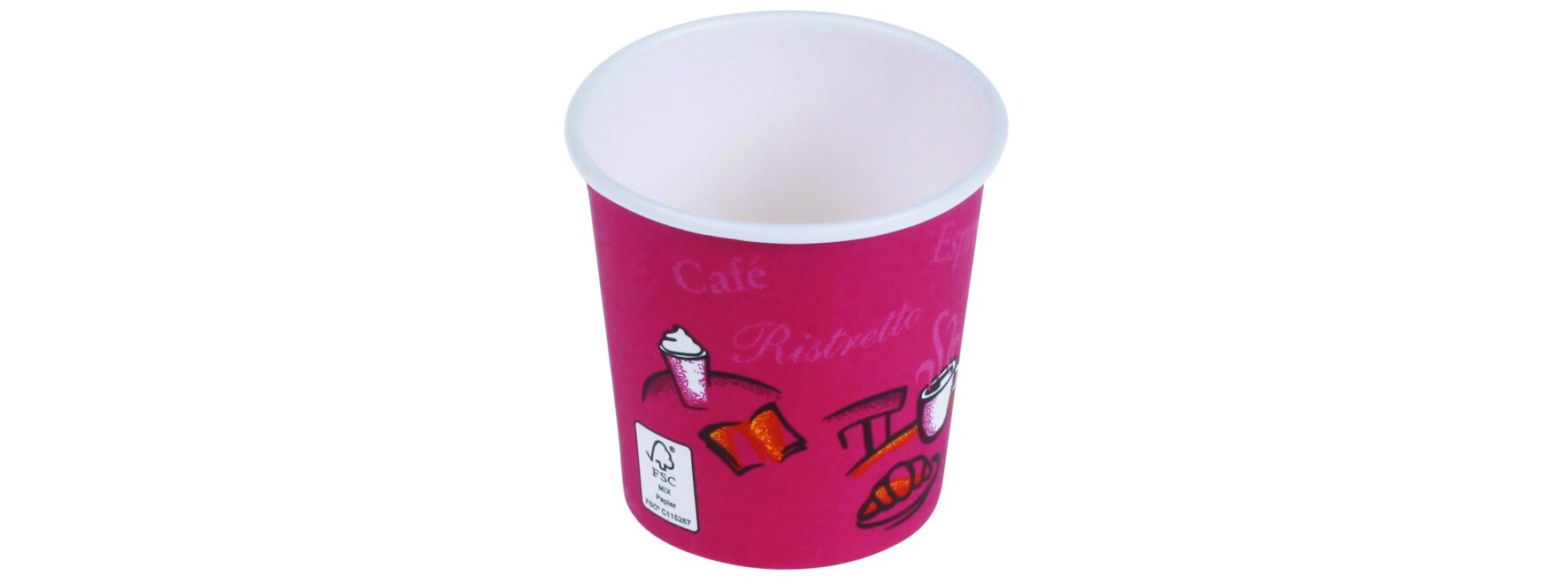 Becher suplesse Karton/PE, bordeaux, 100 ml